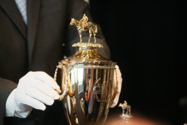 The Kentucky Derby 142 Winner’s Trophy at Churchill Downs in Louisville, KY. Apr. 13, 2016