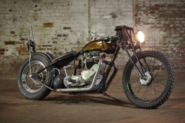 The Triumph Chopper, a 1965 desert sled Tiger 650 TR6, by Retro Wrench in Louisville, KY. Aug. 2, 2013 (By Frankie Steele for Retro Wrench)